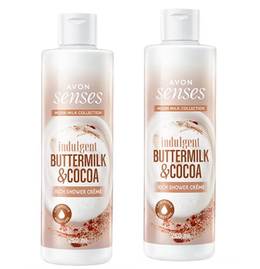 Pack of 2 Avon Senses Indulgent Buttermilk and Cocoa Rich shower crème – 2 x 400ml