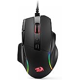 Redragon M925 Wired Optical Gaming Mouse 24000 DPI Remapping Keys | Stable Lag-Free Connection, Smooth Precise Tracking, Programmable Button, Vibing Backlight, Ergonomic Grip Body Comfort