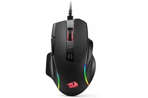 Redragon M925 Wired Gaming Mouse, 24,000 Max DPI Optical Gaming Mouse with 10 Programmable Buttons, Ergonomic Natural Grip Bu