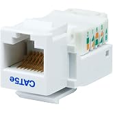 Monoprice Cat5E RJ-45 Toolless Keystone Jack, White (100310)