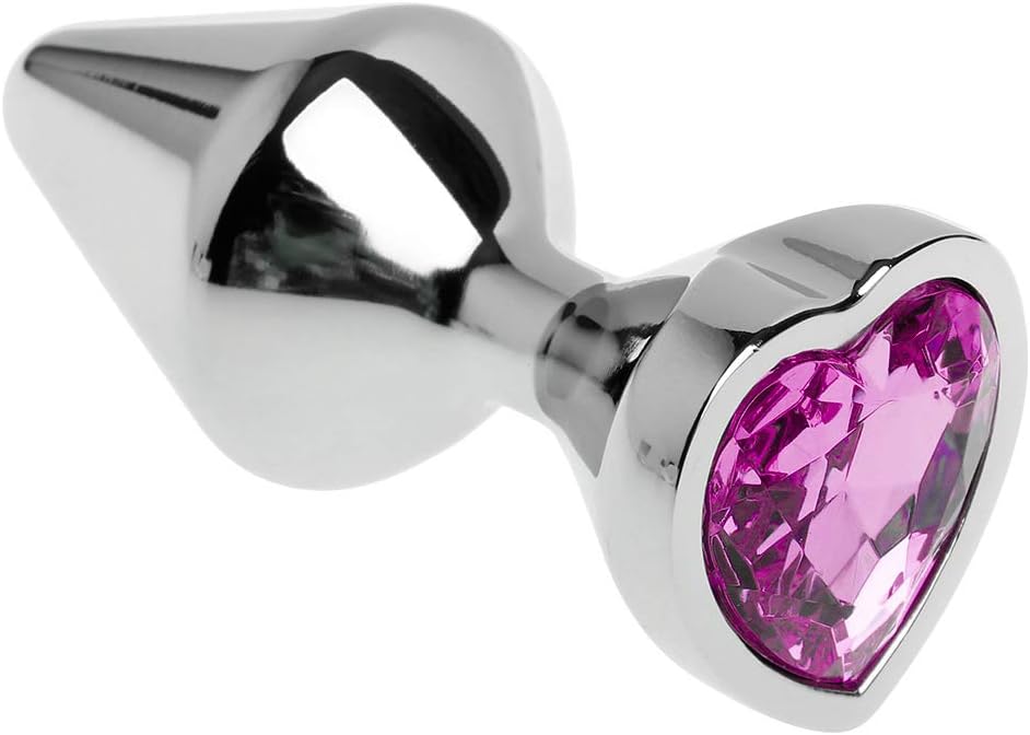 Knowwest New Plùg Àmàl Stainless Steel Heart Shape Jeweled B-ütt Adùlt Women Men Gift