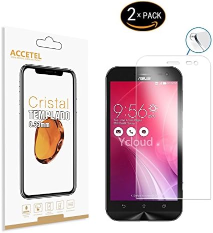 Accetel Screen protector for Asus ZenFone Zoom ZX551ML shatterproof screen protector tempered glass film compatible with Asus ZenFone Zoom ZX551ML 5.5'' inches 2-PACK