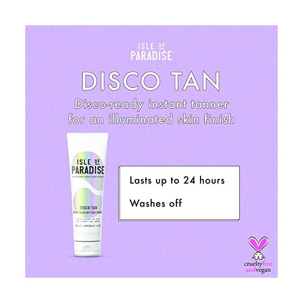 Isle-of-Paradise-DISCO-TAN-Fake-Tan-Bronzer-200-ml-Instant-Self-Tanning-Wash-Off-Glow-Natural-Ingredients-Vegan Isle of Paradise DISCO TAN Self Tan Bronzer (200 ml) Instant Self Tanning Wash Off Glow Natural Ingredients & Vegan