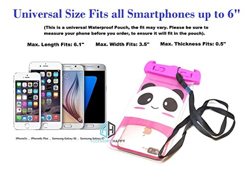 Universal Waterproof Bag Neck Strap, Cartoon Panda Design Case Cover Holder For iPhone 6 6S 7 Plus Galaxy S7 S7 Edge Note 3 4 5 and Other Mobile Phones (Waterproof Panda) - Thumbnail 3
