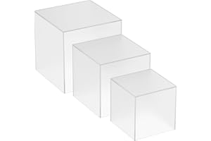 CLEAR-AD PLASTICS Small Frost Acrylic Cubes for Display - Plastic Square Cubes for Food, Cupcakes, Figures, Desserts, Jewelry, Toys, Collectibles, Cosmetics Display