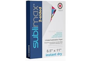 SUBLIMAX - Premium Sublimation Paper Compatible for EPSON F170 and F570 printers (110 sheets) Size 8.5 x 11 - INSTANT DRY - NO SMUDGING - MADE IN JAPAN