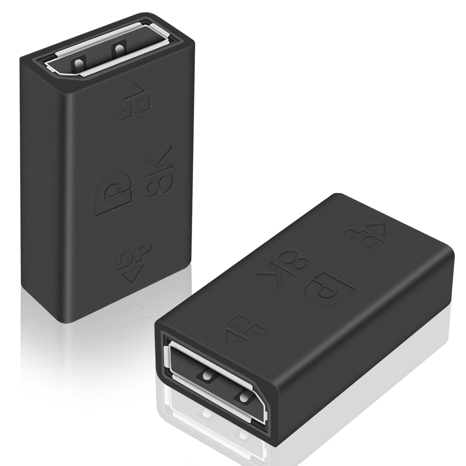 Duttek Displayport Coupler, Displayport Female to Female Adapter Coupler 8K@60HZ, Support DP 1.4 for Notebook Computer (2 Pack)
