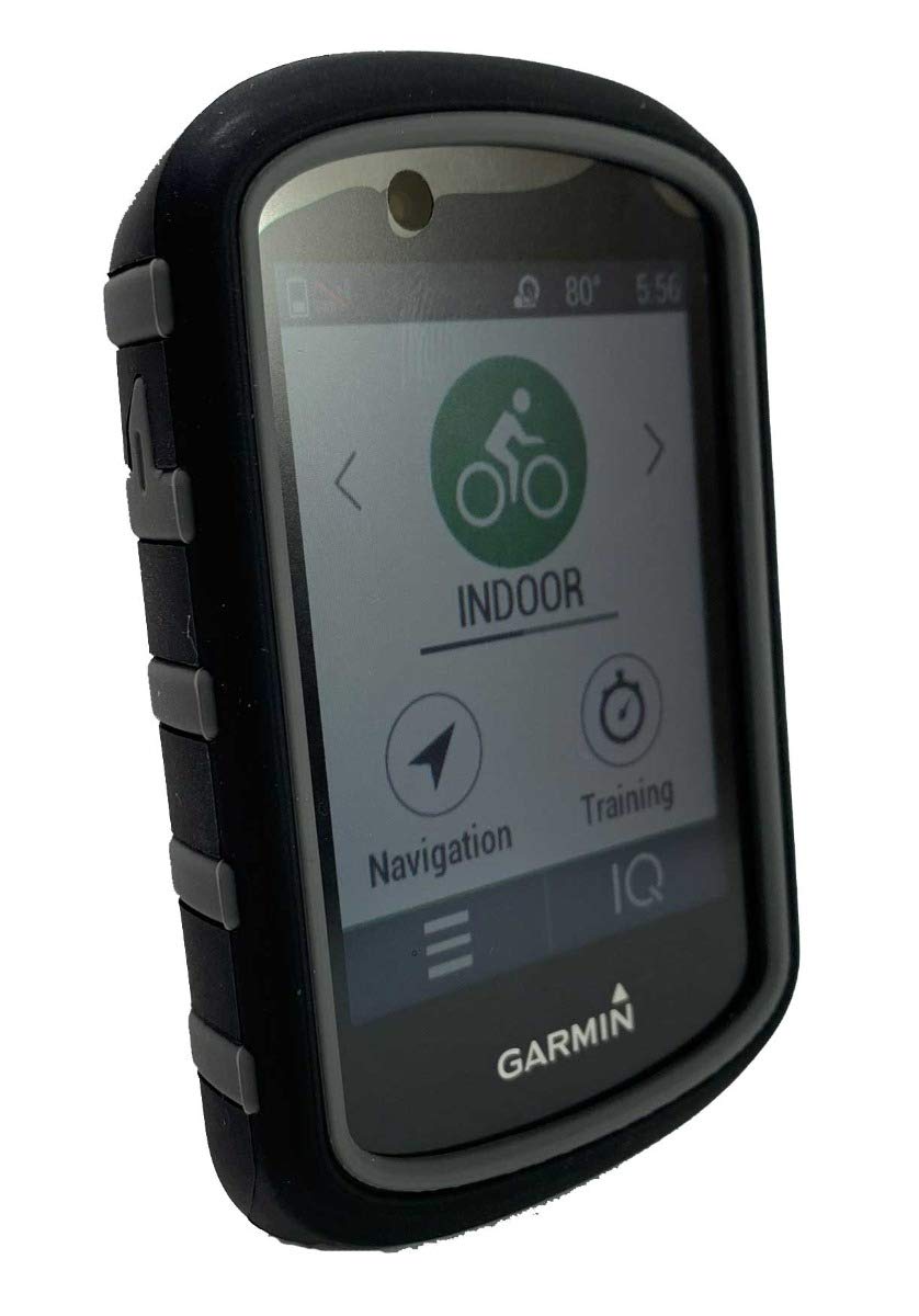TUFF LUV Silicone Twin Dual layer Double Protective Skin Case for Garmin Edge 530 - Black/Grey