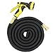 Podura Expandable Garden Hose 25Ft with Solid Brass Connector 9-pattern Nozzle for Watering Plants,Showering Pets,Cleaning Patio - Black