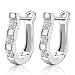 EIGA Women's Jewelry Silver-plated Rhinestones Earrings Pierced Ear Studs Harp Shape Gift primary