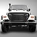 ICARS Black Front Matte Front Gladiator Grille Cover Vader Grill w/Mesh Inserts for 1997-2006 Jeep Wrangler TJ & Unlimited
