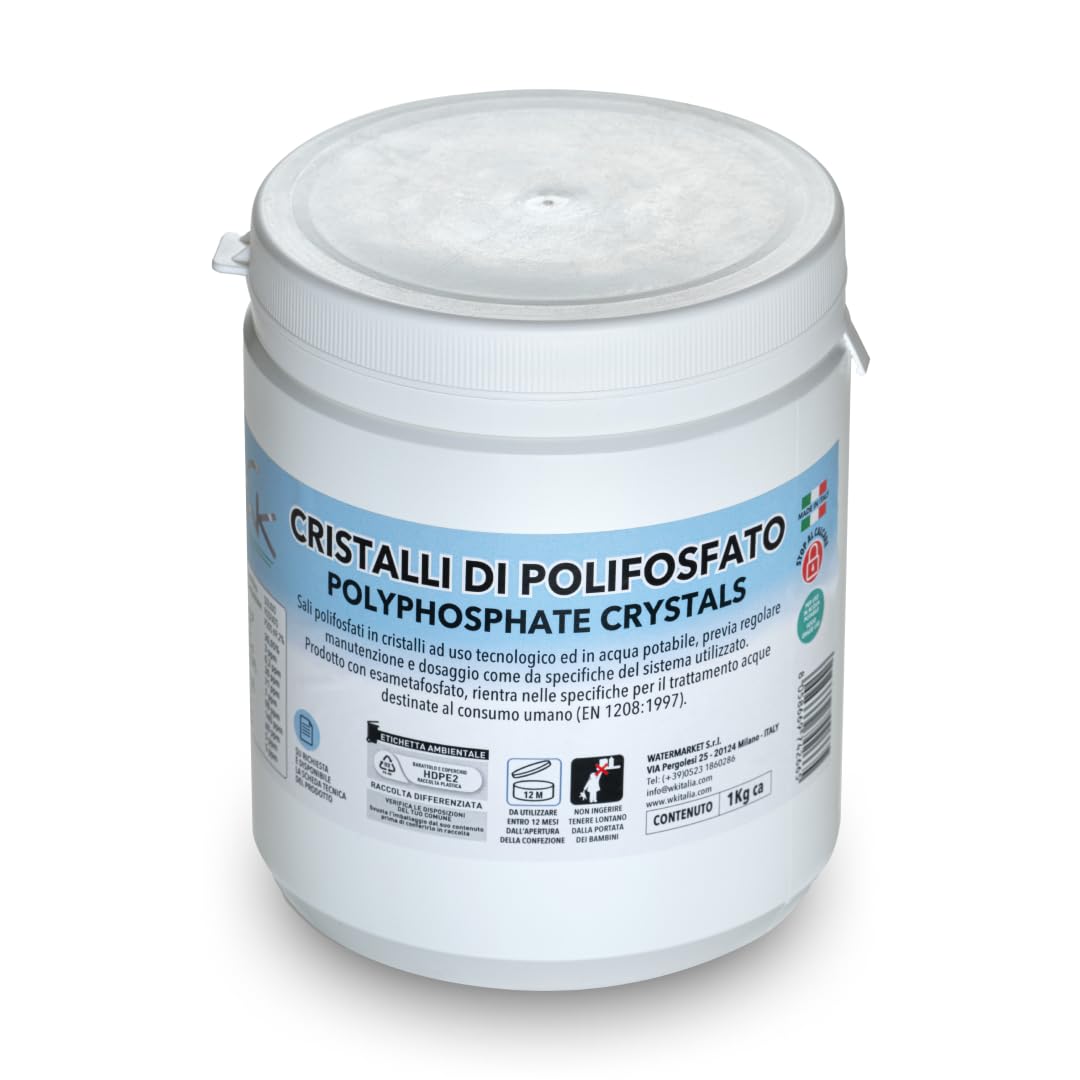 Polyphosphate Crystals WK | Crystal Refill for Dosing | 1 kg | Made in Italy | Anti-Limescale and Anti-Corrosion Protection