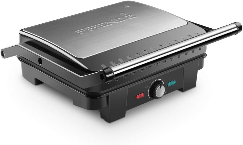 Frendz Forever Metal Panini Sandwich Grill Maker (Black/Silver, 2200 W)