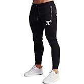 Wangdo Men's Joggers Sweatpants Gym Training Workout Pants Slim Fit with Zipper Pockets