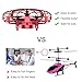Mini Drones for Kids & Adults, RC UFO Helicopter with LED Lights, Hand Operated Easy Indoor Outdoor Small Orb Flying Ball Drone Toys Gifts for Beginners, Boys & Girls(Red)