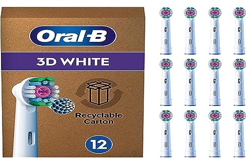 Oral-B Testina professionale 3D per spazzolino elettrico, con setole a forma di X e tazza di lucidatura unica per sbiancamento dei denti e per rimuovere macchie superficiali, confezione da 12 pezzi,