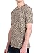 uxcell Men's Leopard Prints Shirts Round Neck Cheetah Pattern Short Sleeve T Shirt Beige Black 46