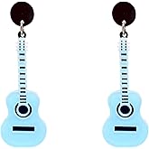Acrylic Cute Music Bass Electric Guitar Earrings Charms Instrument Drop Dangle Jewelry Gifts for Women