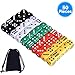 AUSTOR 50 Pieces 6 Sided Dice Set 16mm Acrylic Dices 5 x 10 Colors Game Dice with Drawsting Velvet Pouch for Tenzi, Farkle, Yahtzee, Bunco or Teaching Math