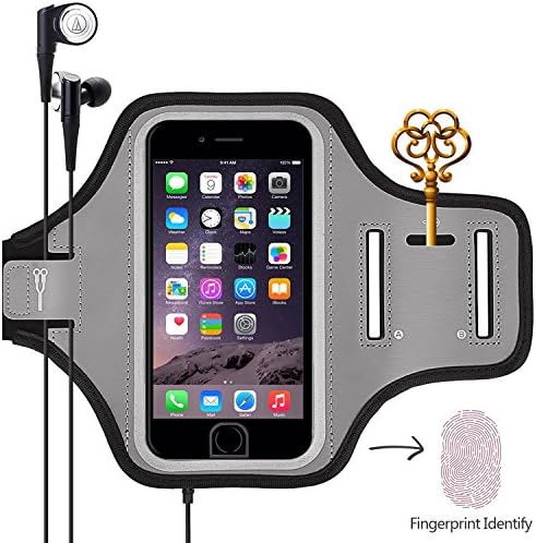 Mosica Sports Armband, Universal Outdoor Running Arm Band Workout Cell Phone Bag with Key Holder/Fingerprint Touch for Apple iPhone X/8/7/6S/6 Plus, Samsung Galaxy S8/S7/S6 Edge, Note LG HTC