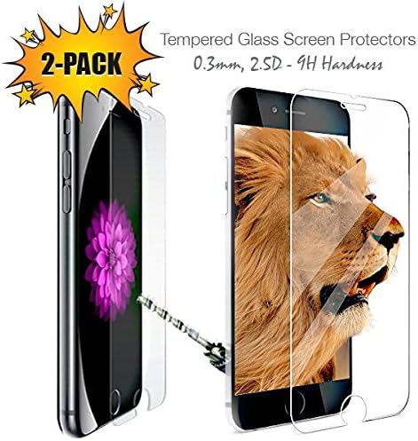 iPhone 7 Screen Protector (2-Pack) Tempered - 9H Hardness - Glass 0.3mm, 2.5D - Bubble-Free, Scratch-resistant, Anti-shatter &amp; Anti-fingerprint. Perfect fit for iPhone 7