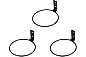 TQVAI 4 inch Flower Pot Holder, Wall Planter Ring Hanger, Wall Mounted Pot Hook Bracket, 3 Pack, Black