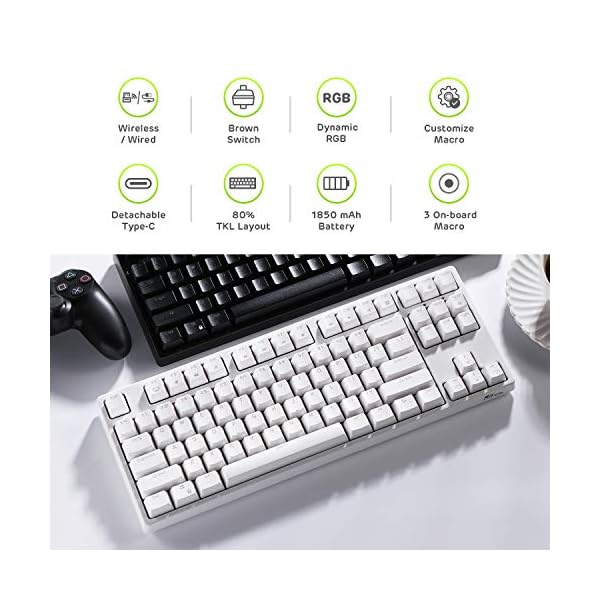 RK-ROYAL-KLUDGE-Sink87G-RGB-80-Mechanical-Keyboard-Wireless-24G-Tenkeyless-Mechanical-Keyboard-with-Macro-Setting-87-Keys-Tactile-Brown-Switches-White RK ROYAL KLUDGE Sink87G RGB 80% Mechanical Keyboard, Wireless 2.4G Tenkeyless Mechanical Keyboard with Macro Setting, 87…