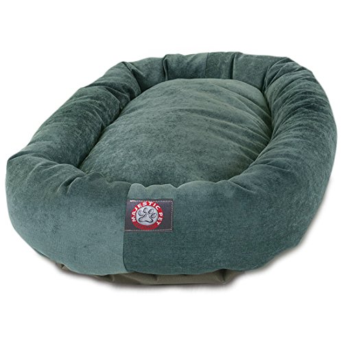 32 inch Azure Villa Collection Micro Velvet Bagel Dog Bed By Majestic