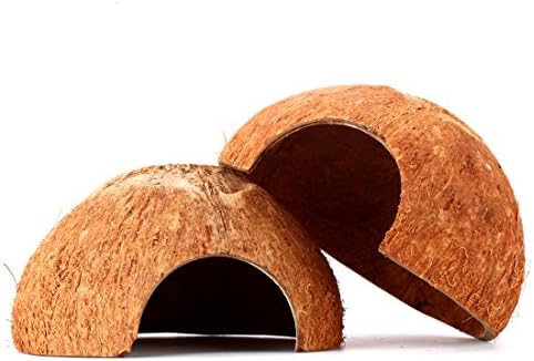2 Packs Eco-Friendly Natural Coco nut,Spacious Coco Tunnel, Pet-Safe Arthropod's Hideout,Lizard, Spider and Aquarium Fish Hide Cave,As a cave or climbe Toy