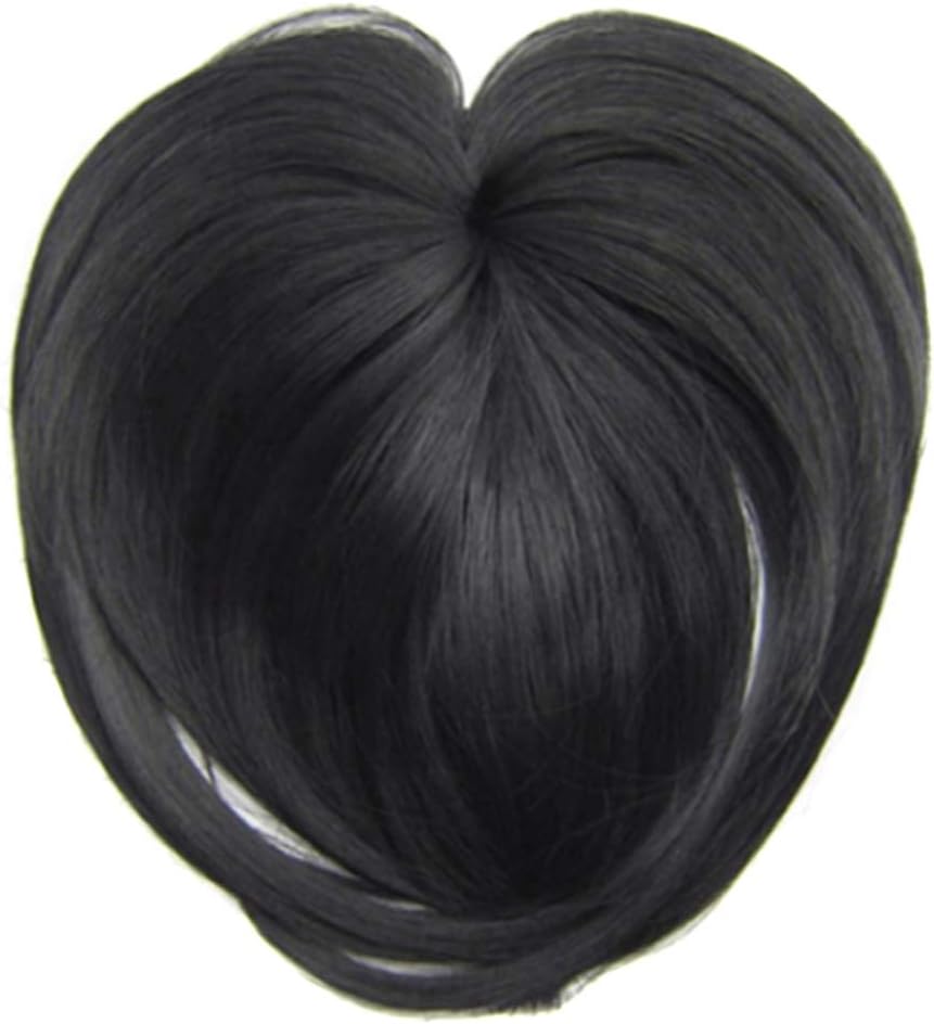 MGhome Silky Clip-On Hair Topper Wig Heat Resistant Fiber Hair Extension for Women (1B)