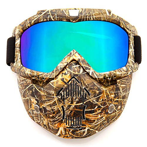 image for SPOSUNE Motorcycle Goggles Detachable Face Mask, ATV Dirt Bike Off Roa