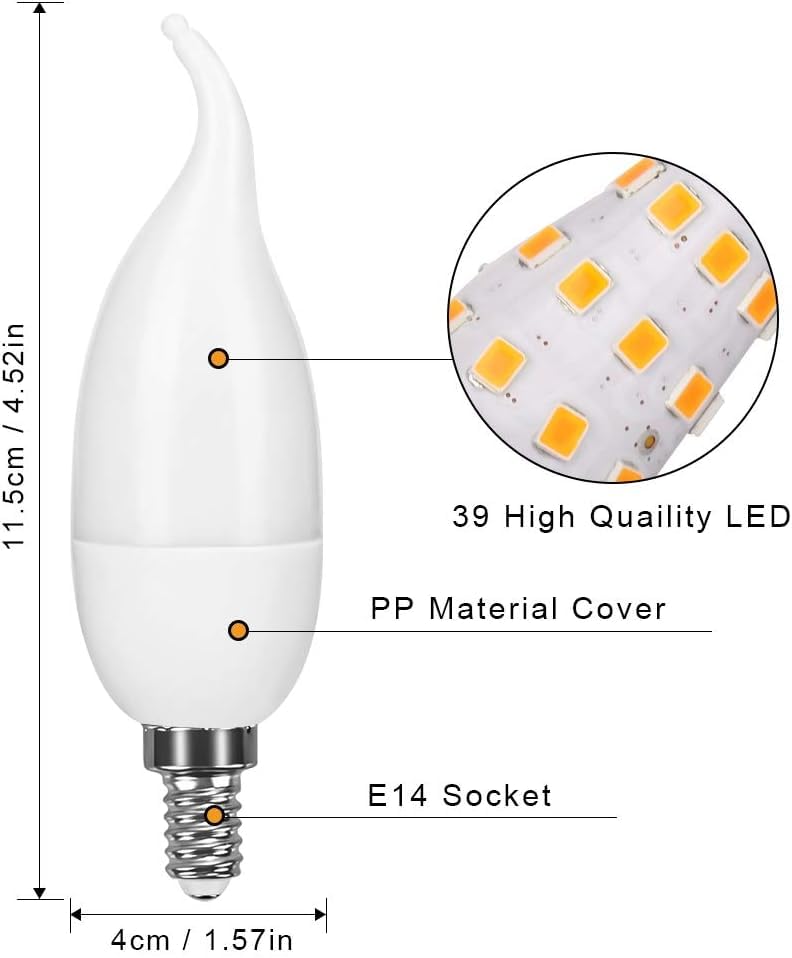 Facarler E14 - Bombilla LED de 3 modos de parpadeo, bombilla E14 para Halloween, Navidad, fiesta [clase energética G]