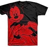 Disney Youth Boys Mickey Mouse Night and Day T Shirt - Black/Red