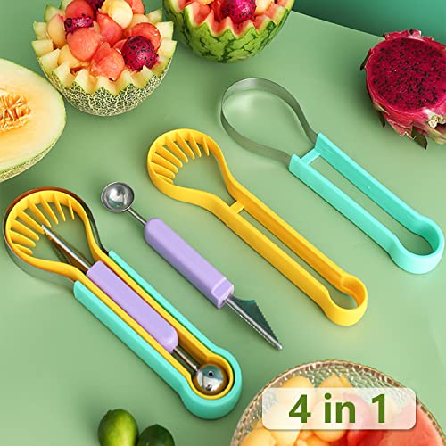 Hendiy Melon Baller Scoop Set4 in 1 Stainless Steel DIY Fruit Tool