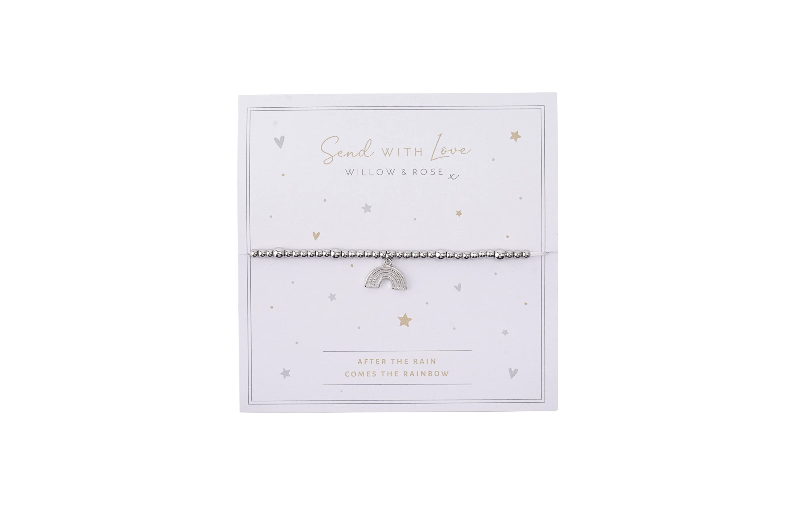CGB Giftware | Beaded Rainbow Bracelet |’After The Rain Comes The Rainbow’ | Silver | Gift Card | Send With Love collection | Item No. GB06343