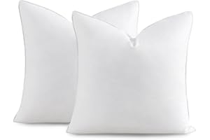 SleepMan Throw Pillow Inserts 16" x 16" (Pack of 2, White) Down Feather Pillow Stuffer Premium Decorative Pillows for Sofa Couch Bed
