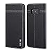 Galaxy S8 Plus Case, Amabin Genuine Leather Credit Card Slot Hidden Magnetic Book Stand Slim Flip Folio Wallet Case for Samsung Galaxy S8 Plus (Black)