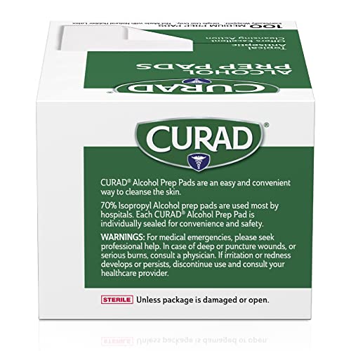 CURAD Alcohol Prep Pads (Pack of 4 Boxes) 400 Pieces of Medium