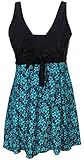 Summer Mae Women's One Piece Floral Bowknot Swimdress Boyshort Swimsuit