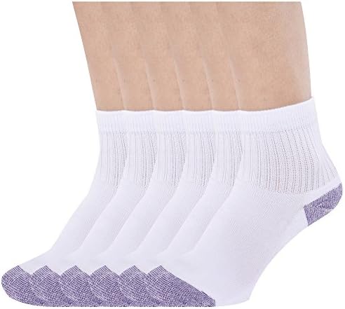 Landiterra Womens Ankle Athletic Socks Crew No Show Running Sock for Ladies Pack of 6 Color White Purple