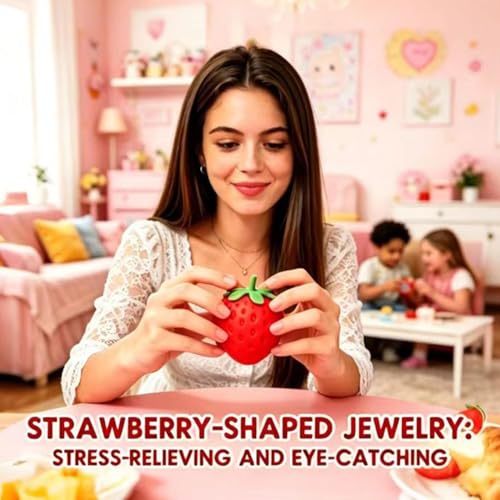 SLEEPHEAD®2pcs Squeezable Fruit Ball Realistic Strawberry Model Squishy Ultra Moldable Slow Rise Party Favor Pressure Release