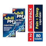 Advil PM Liqui-Gels (Two Pack of 80 Count - 160 Capsules) Pain Reliever/Nighttime Sleep Aid Liquid Filled Capsules, 200mg Ibuprofen, 25mg Diphenhydramine