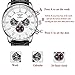 Men's Big Face Black Leather Watch,Quartz Waterproof Date Week Display Analog Wrist Watches (black)