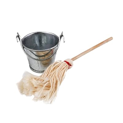 112 Dollhouse Miniature Kitchen Garden Mop Bucket Furniture