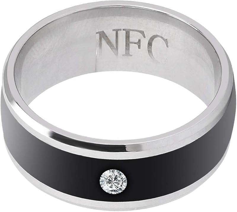 ASHATA Smart NFC Ring Waterproof Wearable Finger Device for Mobile Phone Size 7