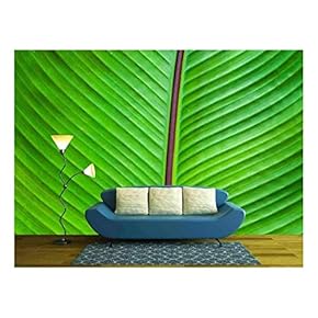 Green Leaves Background and Texture - Removable Wall Mural | Self-Adhesive Large Wallpaper - 66x96 inches