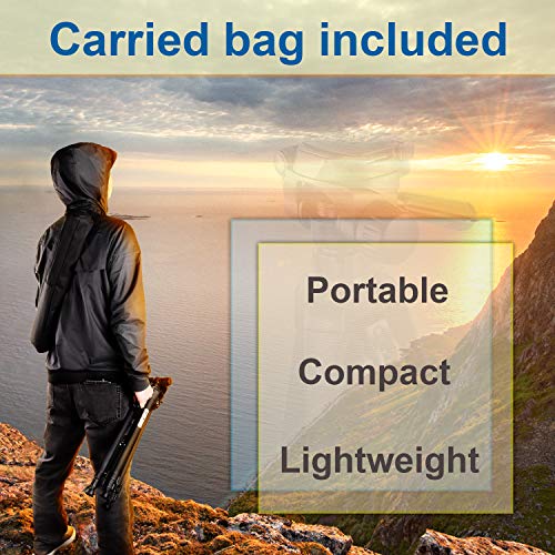 Emarth 55'' Lightweight Camera Tripod, Aluminum Compact Scope Tripod with 3 Way Fluid Pan Head for Nikon Canon Sony DV Camcorder - Thumbnail 6