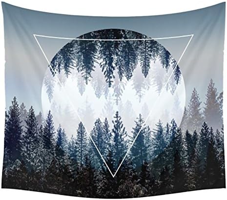 Sunset Forest Ocean and Mountains Wall Hanging Tapestry with Romantic Pictures Art Nature Home Decorations for Living Room Bedroom Dorm Decor(8060 inch, F03)