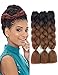 Forevery Braiding Hair 24” Jumbo Braids Color Braiding Hair 3PCS Braiding Hair Brown Jumbo Braiding Kenakalon Hair Braid Hair (3pcs, Black-Dark Brown)