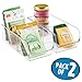InterDesign Linus Spice Packet Organizer Bin for Kitchen Pantry, Cabinet, Countertops - Set of 2, Clear
